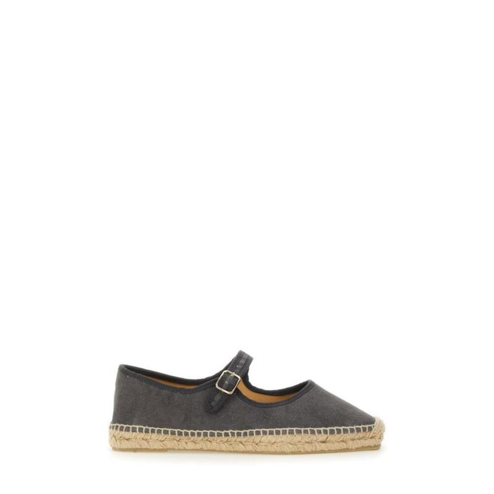 CASTANER Women's Canvas Mary Jane Espadrille Flats Women GREY Sandals
